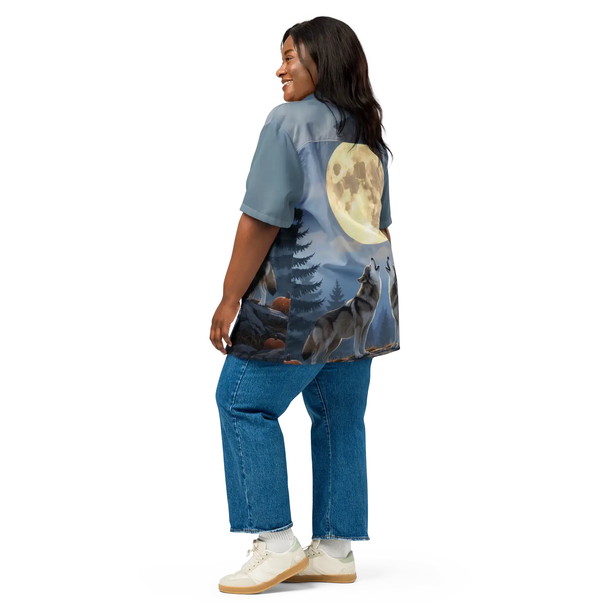 Wolf Howl Unisex button shirt - Image 8