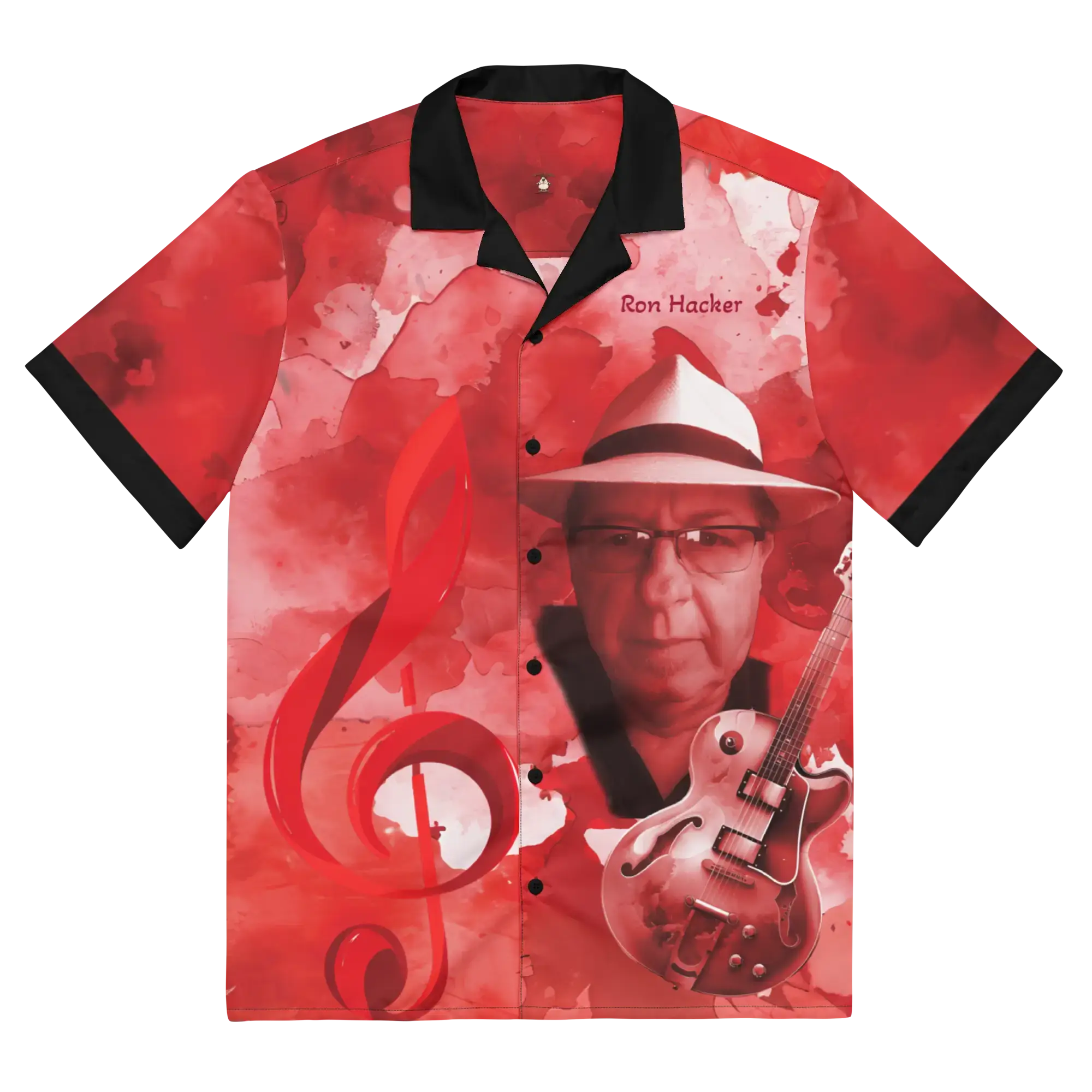 Musicians Ron Hacker Unisex Button Shirt Red