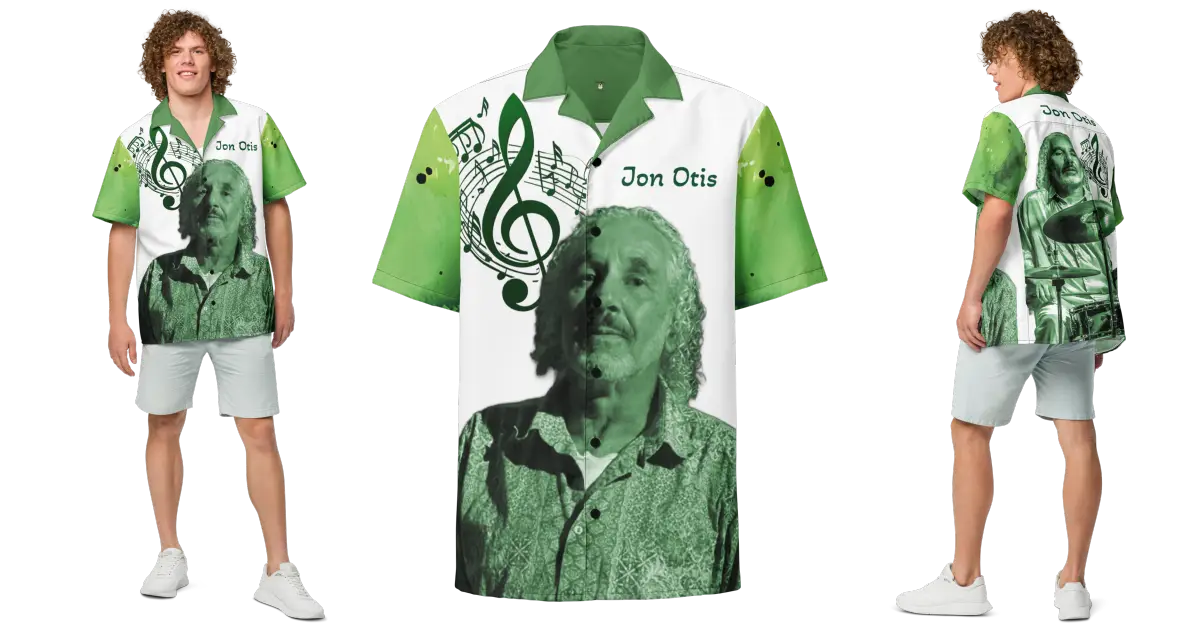 Musicians Jon Otis Unisex button shirt Grn-Wht - Image 3