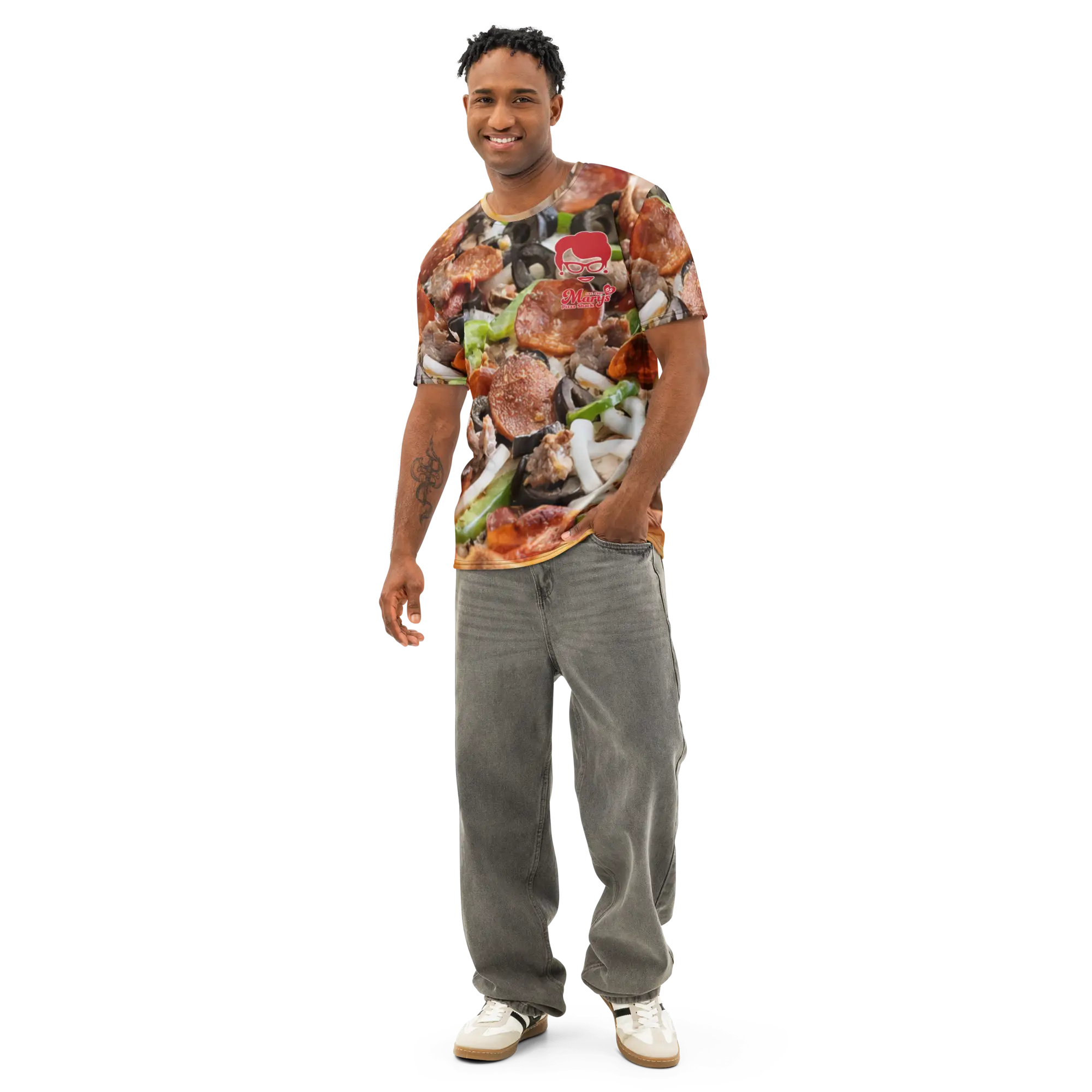 Mary's Pizza Men’s cotton crew neck t-shirt