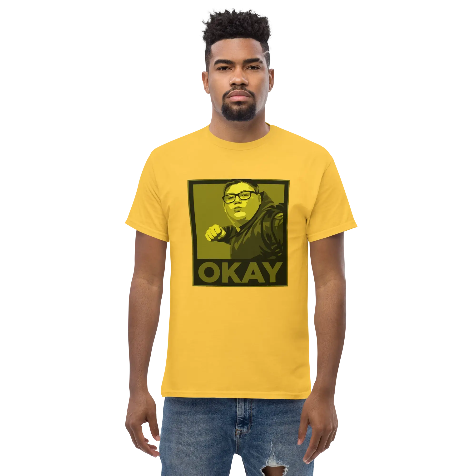 Okay Unisex classic tee Yellows - Image 7