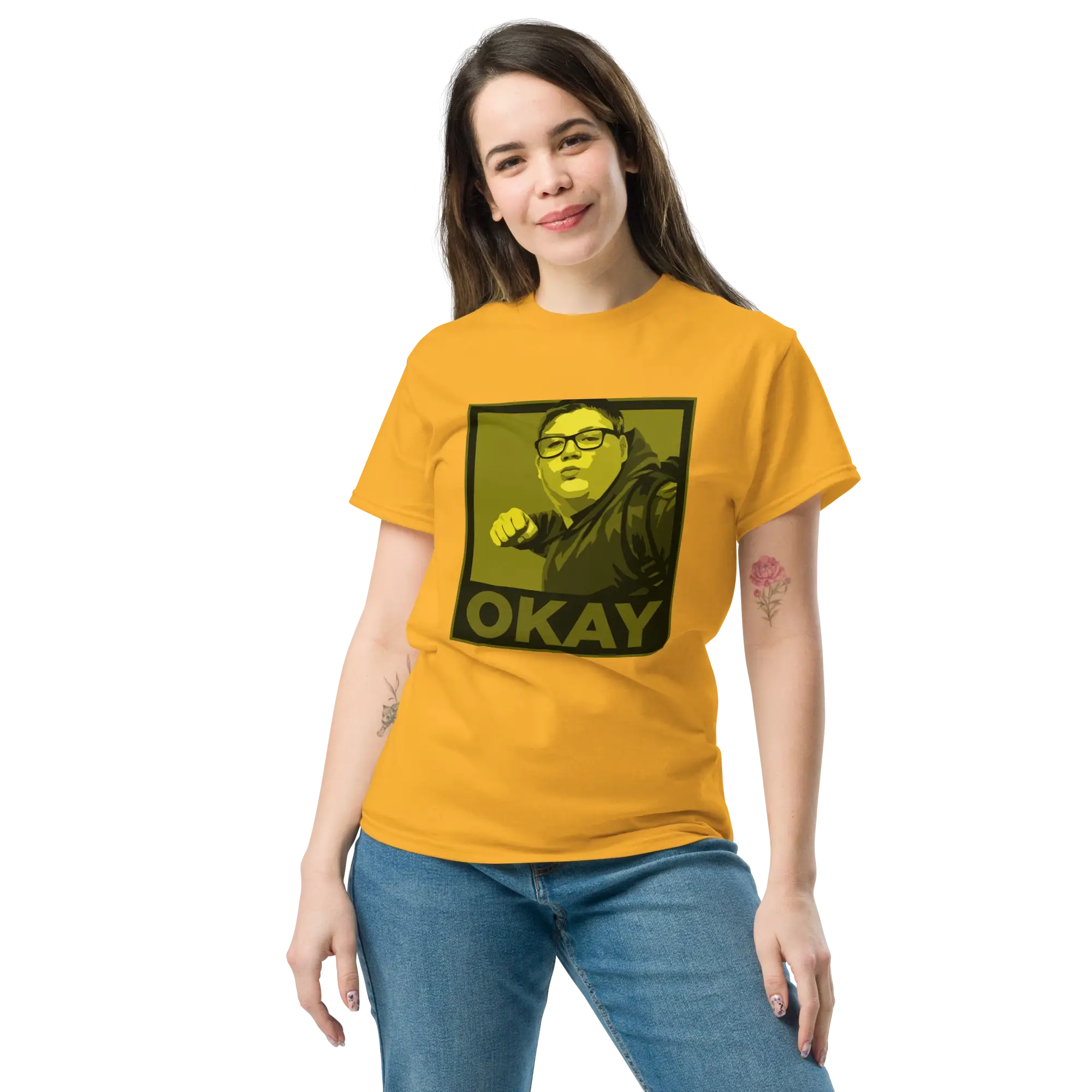 Okay Unisex classic tee Yellows - Image 6