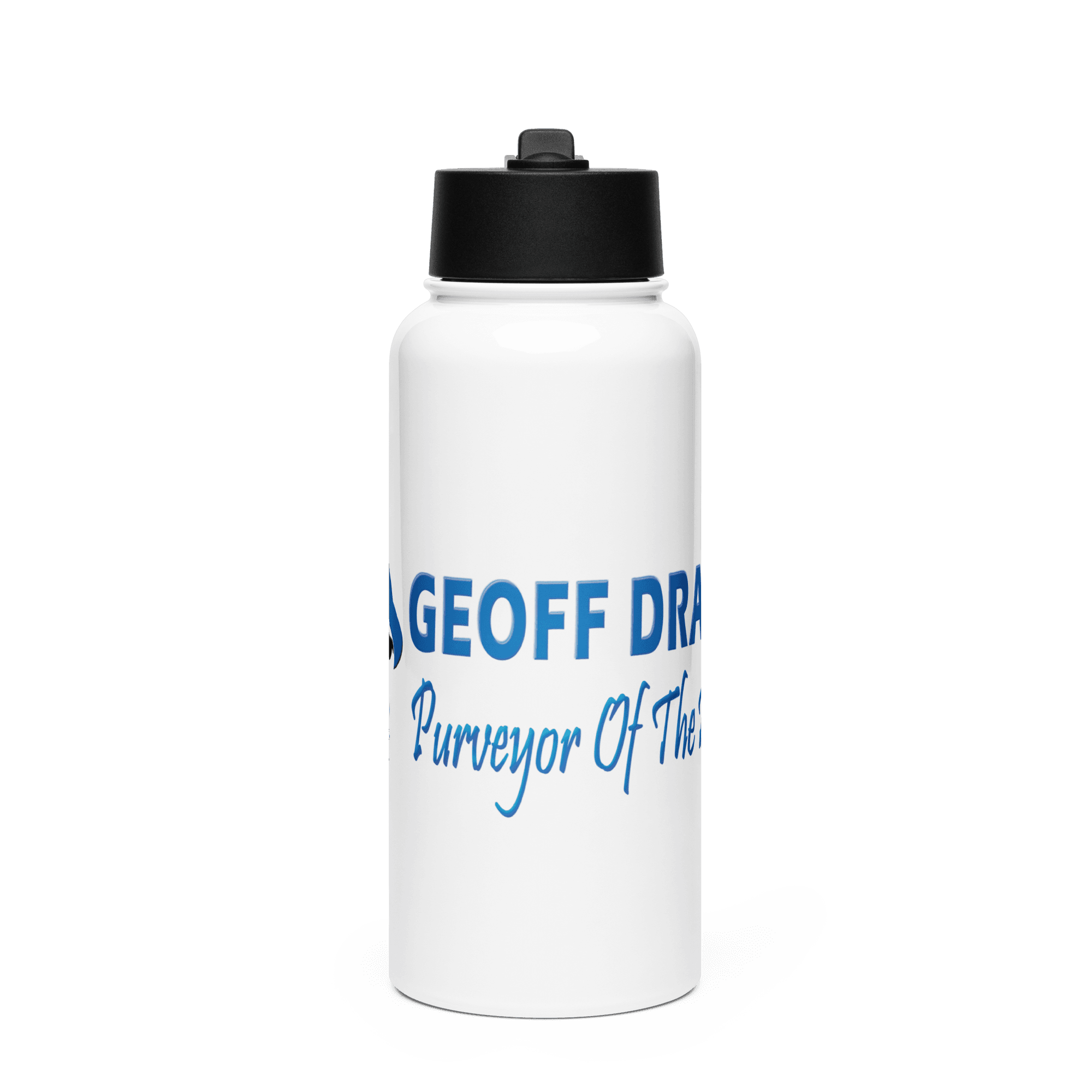 Geoff Drake Stainless steel water bottle with a straw lid