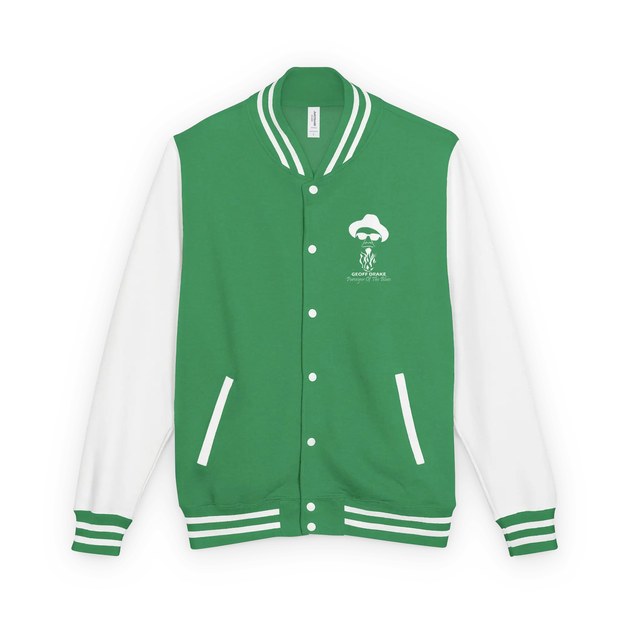 Geoff Drake Heavyweight letterman jacket wht-logo