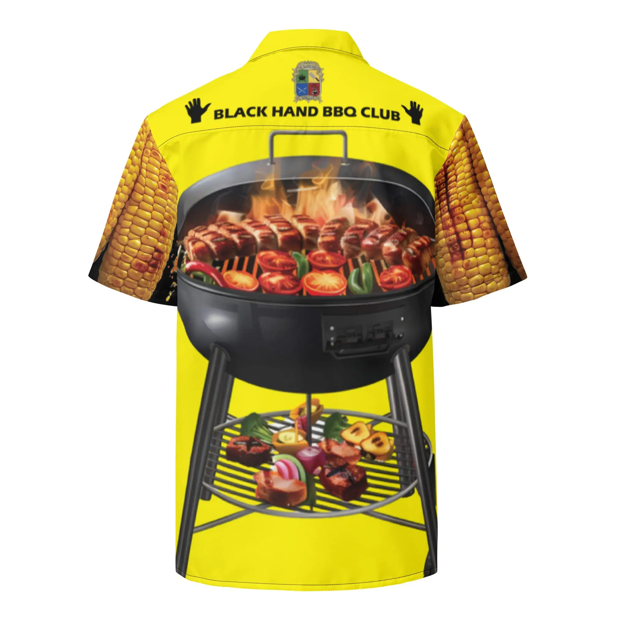 Black Hand BBQ Club Hawaiian Style Unisex Shirt - Green - Image 2