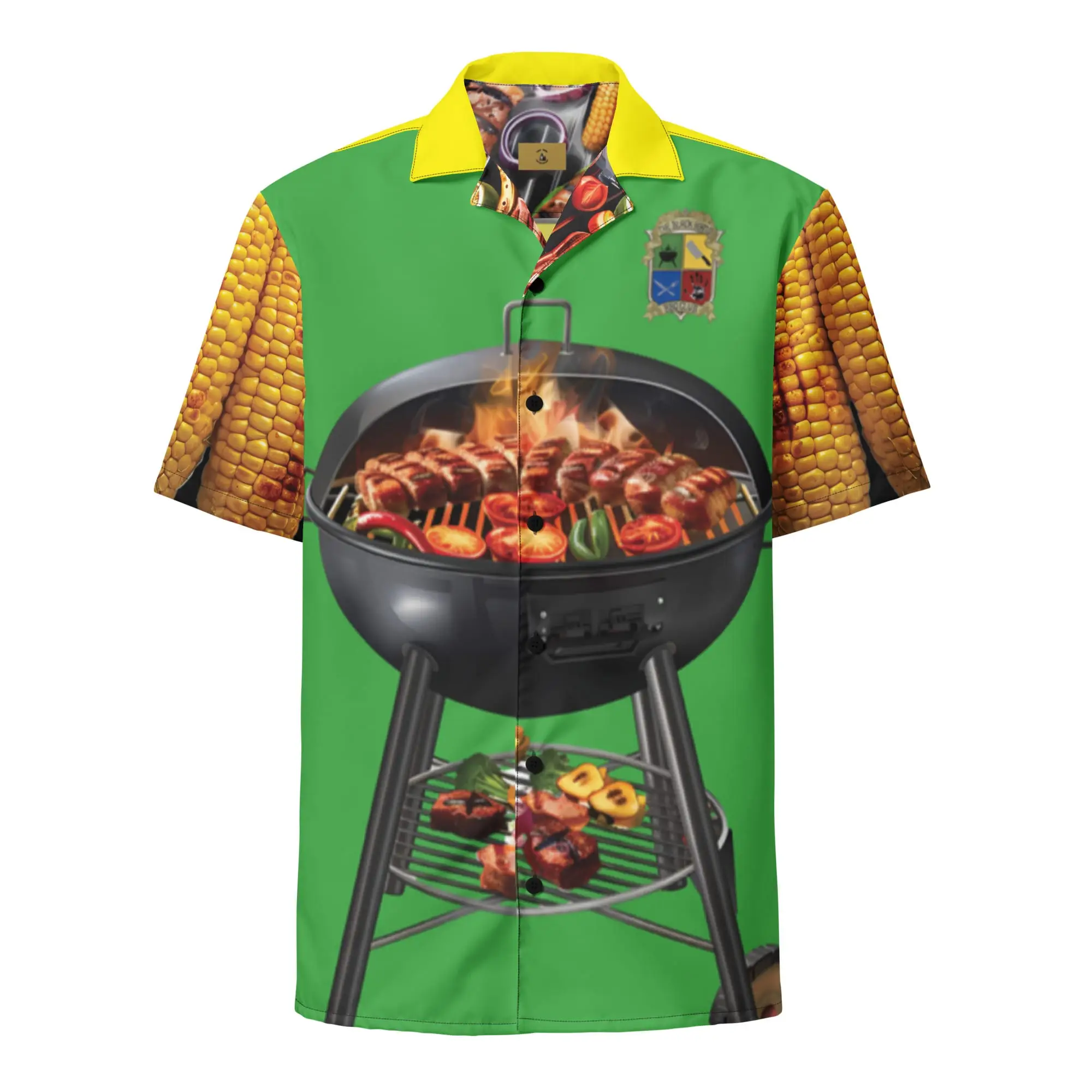 Black Hand BBQ Club Hawaiian Style Unisex Shirt - Green