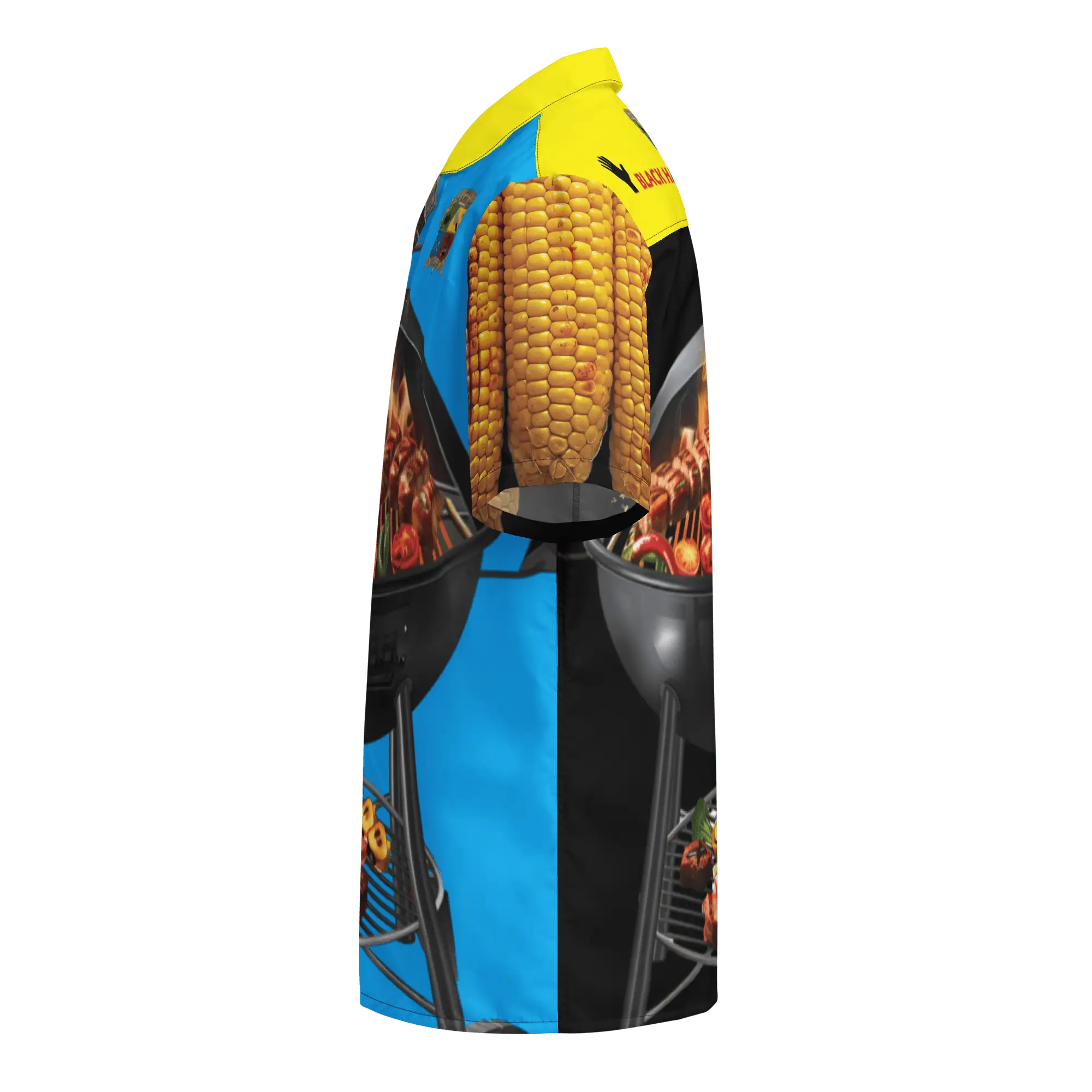Black Hand BBQ Club Hawaiian Style Unisex Shirt - Turquoise - Image 4
