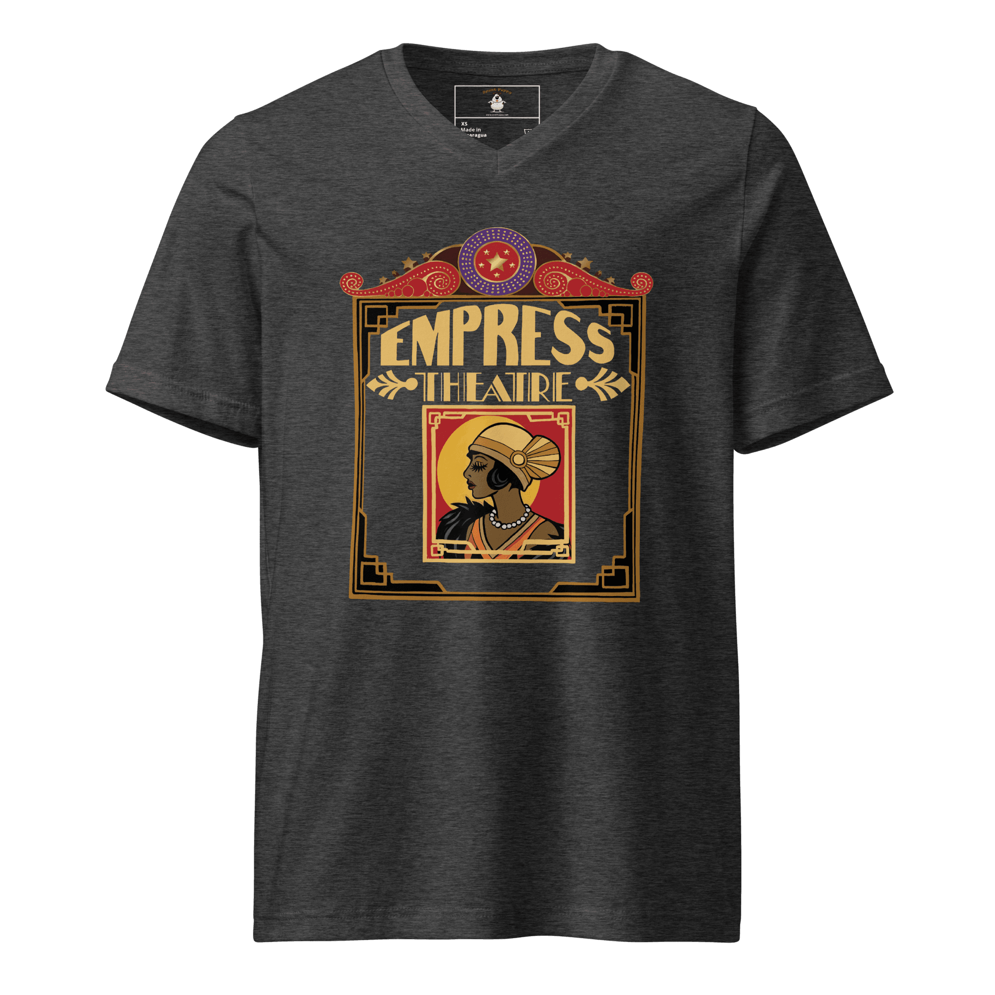 Empress Theatre Unisex Short Sleeve V-Neck T-Shirt Dk - Image 3