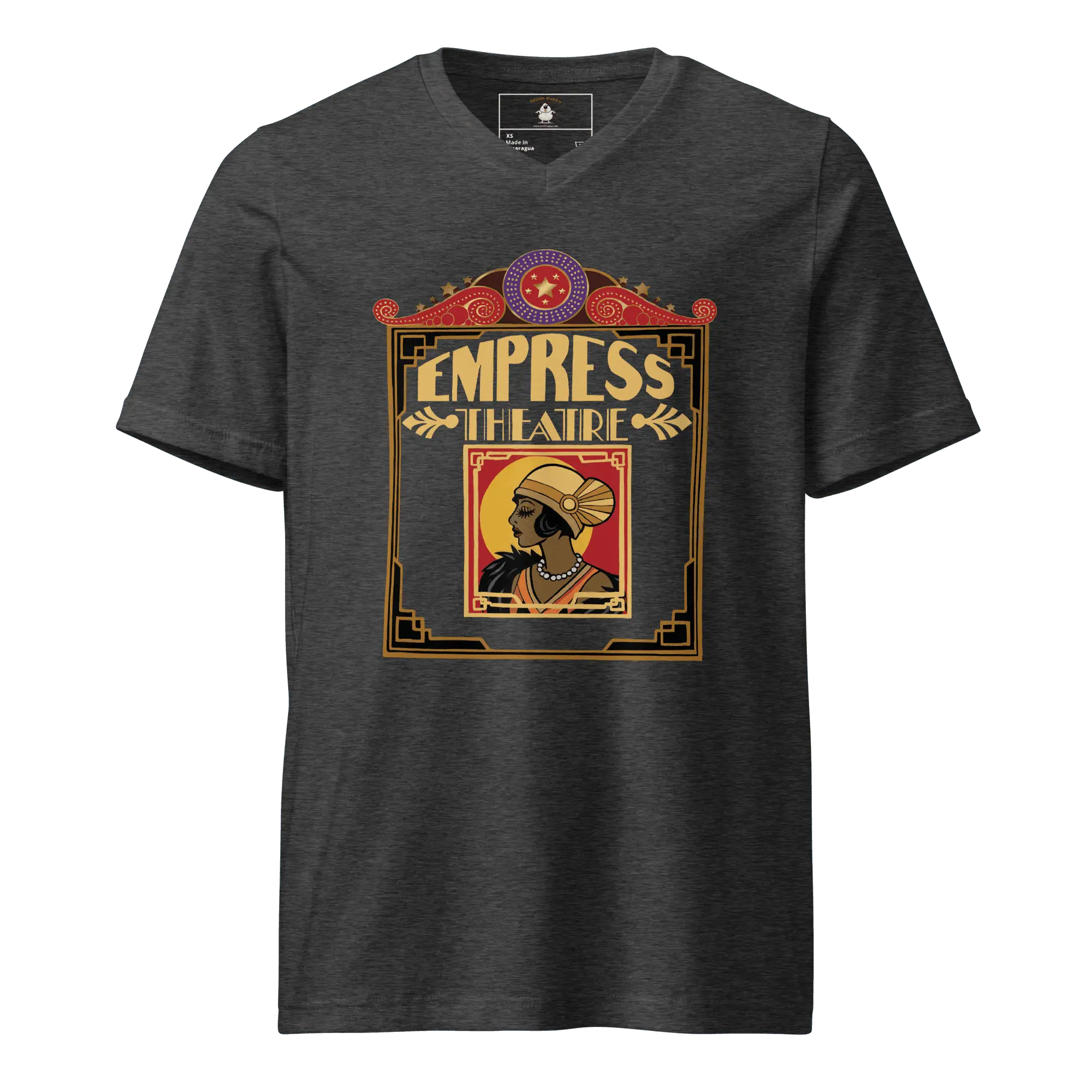 Empress Theatre Unisex Short Sleeve V-Neck T-Shirt Dk - Image 3