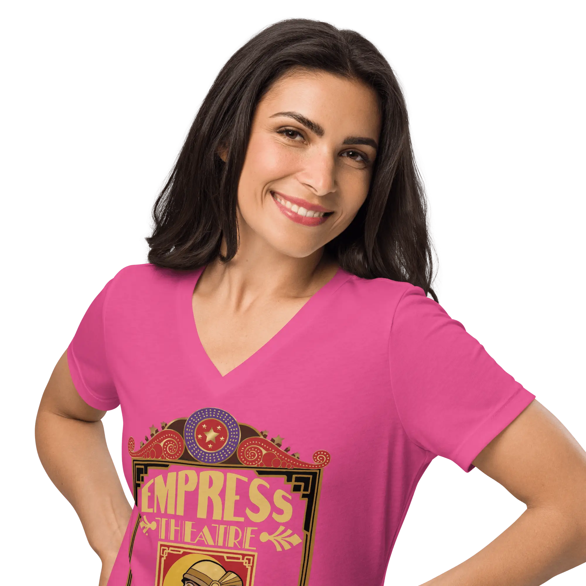 Empress Theatre Women’s relaxed v-neck t-shirt LT - Image 4