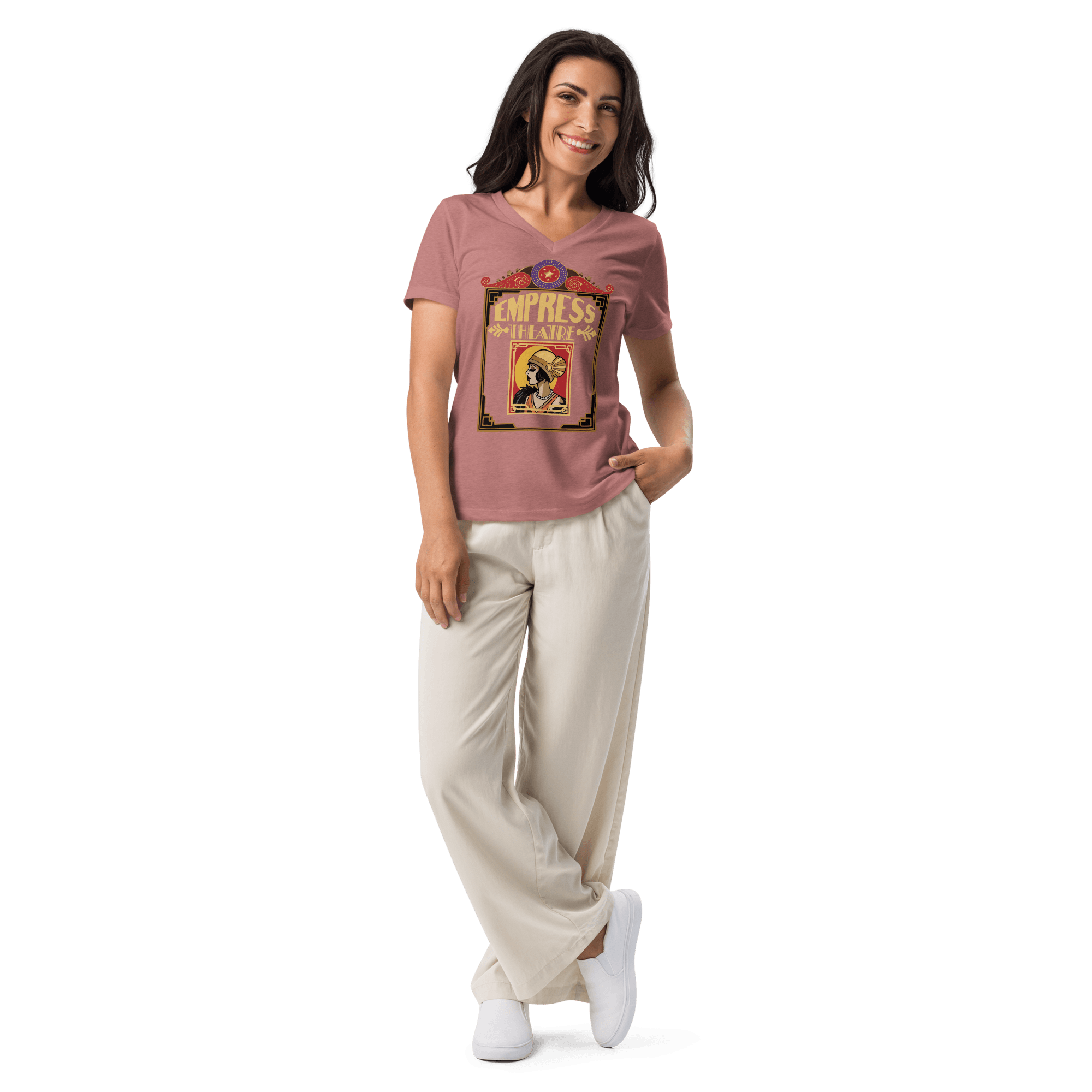 Empress Theatre Women’s relaxed v-neck t-shirt LT - Image 5