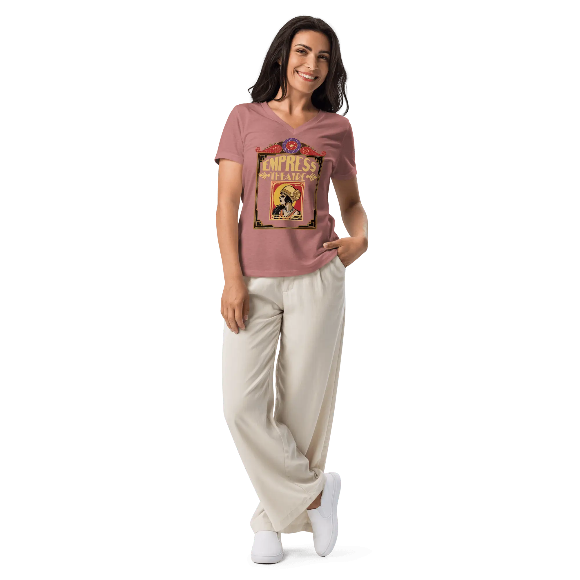 Empress Theatre Women’s relaxed v-neck t-shirt LT - Image 5